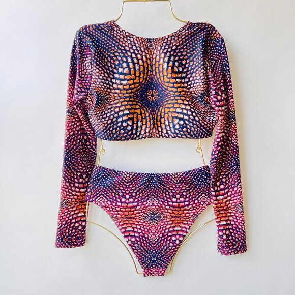 Andrea Iyamah long sleeves swimsuit set, S/M - Picture 3 of 8